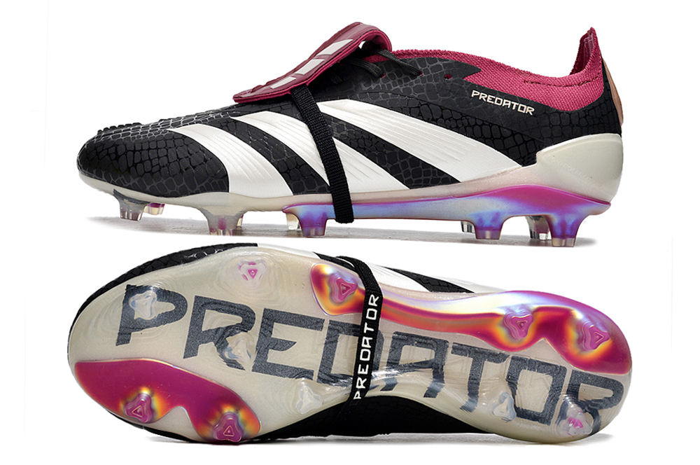 Adidas Predator Elite FT FG versión 24 blanco, negro y burdeo.
