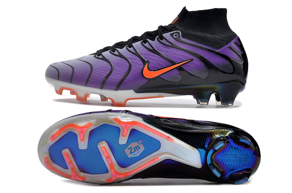 Nike Air Zoom Mercurial Superfly IX Elite FG TN en color morado y negro.