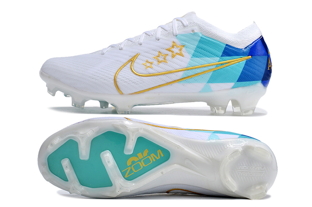 Nike Air Zoom Mercurial Vapor 15 Elite XXV FG blanco con detalles de colores variados
