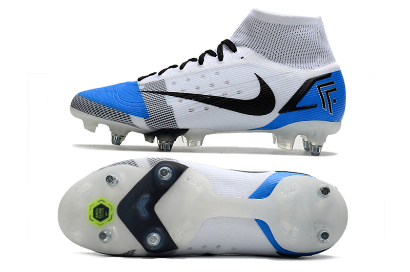 Nike Mercurial Superfly VIII Elite SG PRO Anti Clog Blanco / Azul