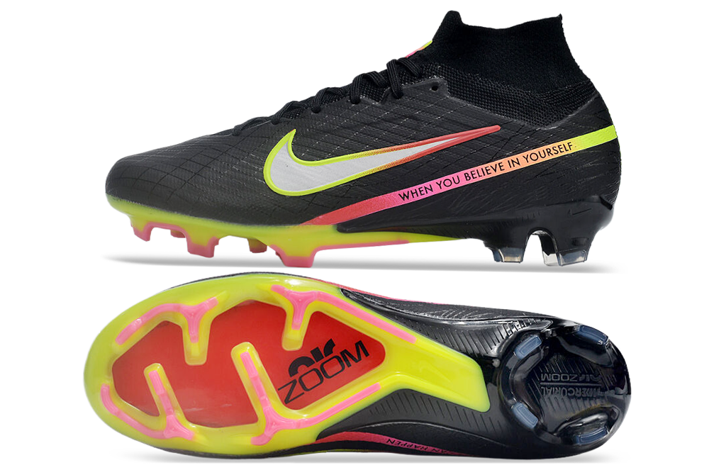 Nike Zoom Superfly 9 Elite MR FG en color negro y detalles de colores