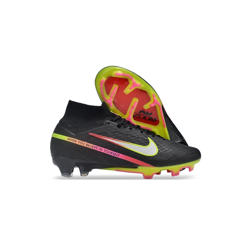 Nike Zoom Superfly 9 Elite MR FG en color negro y detalles de colores